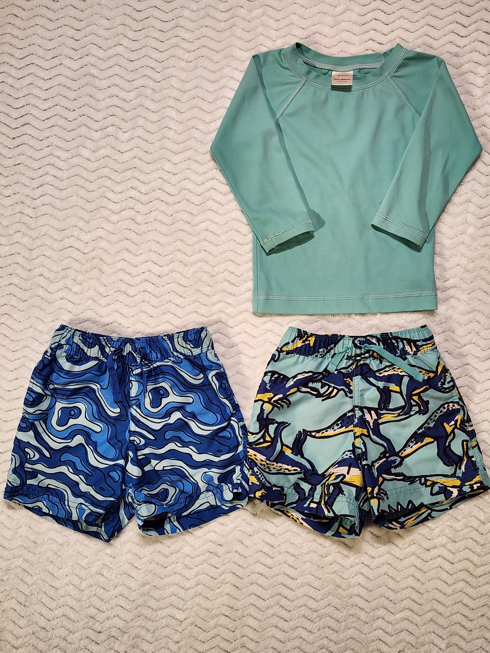 Hanna Andersson Boys Swim Bundle β 3-Piece Set β Size 3T (Trunks & Rash Guard)